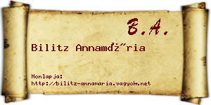 Bilitz Annamária névjegykártya